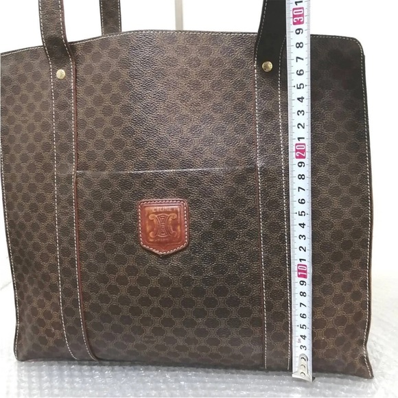 Celine Dark Brown Patterned Tote - Picture 3 of 11